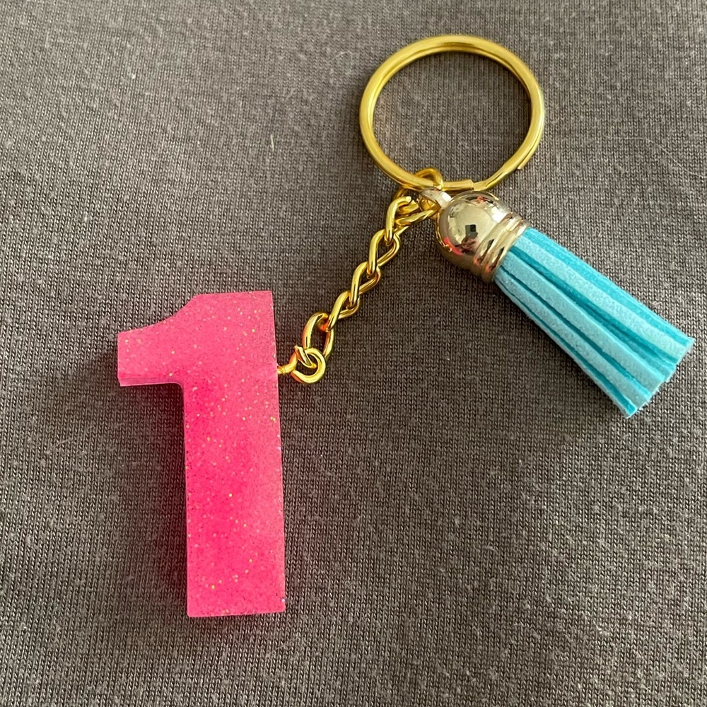 Handmade Number "1" Keychain - Picture 1 of 6